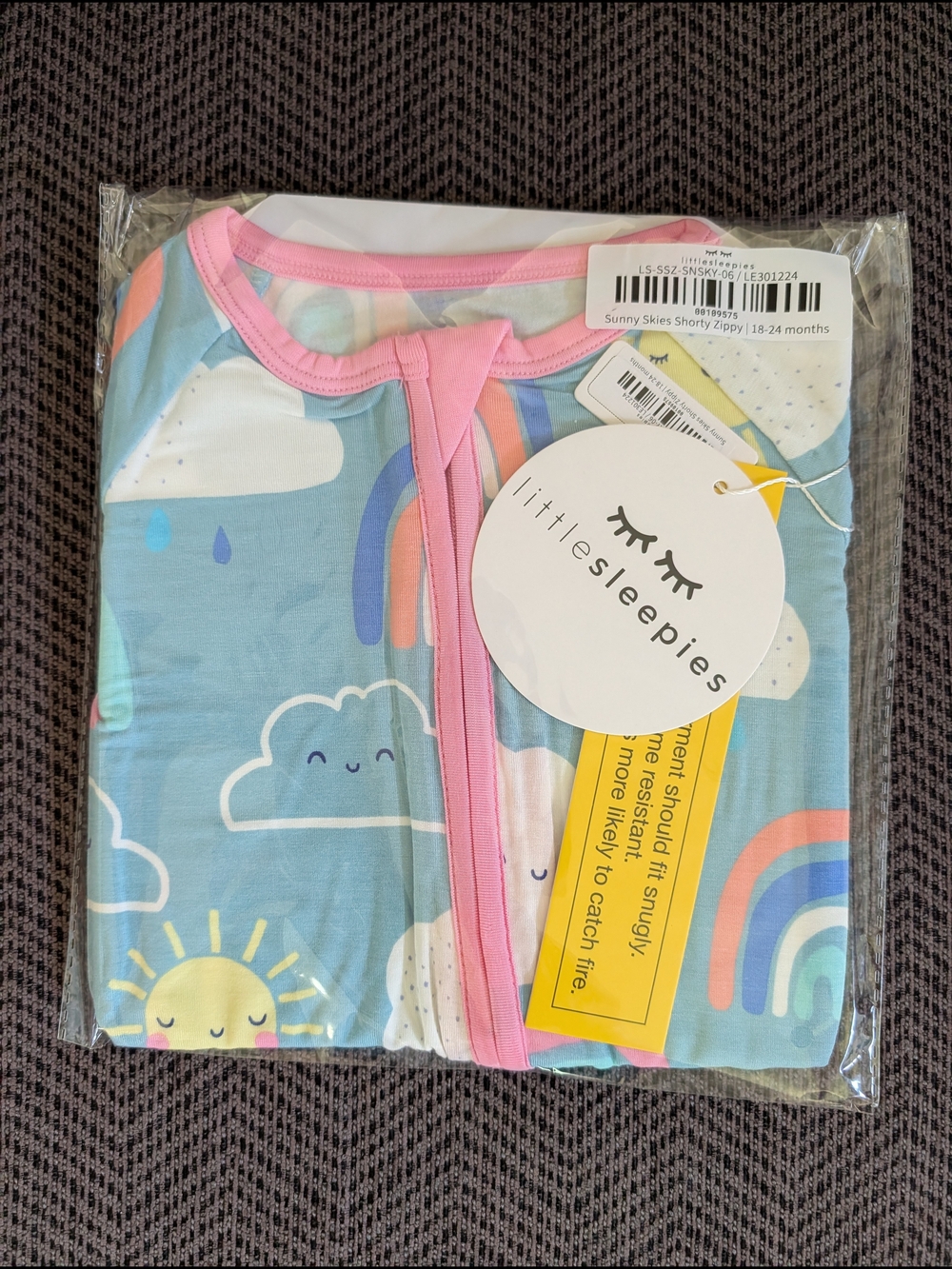Little Sleepies Sunny Skies Shorty Zippy 18-24 Months